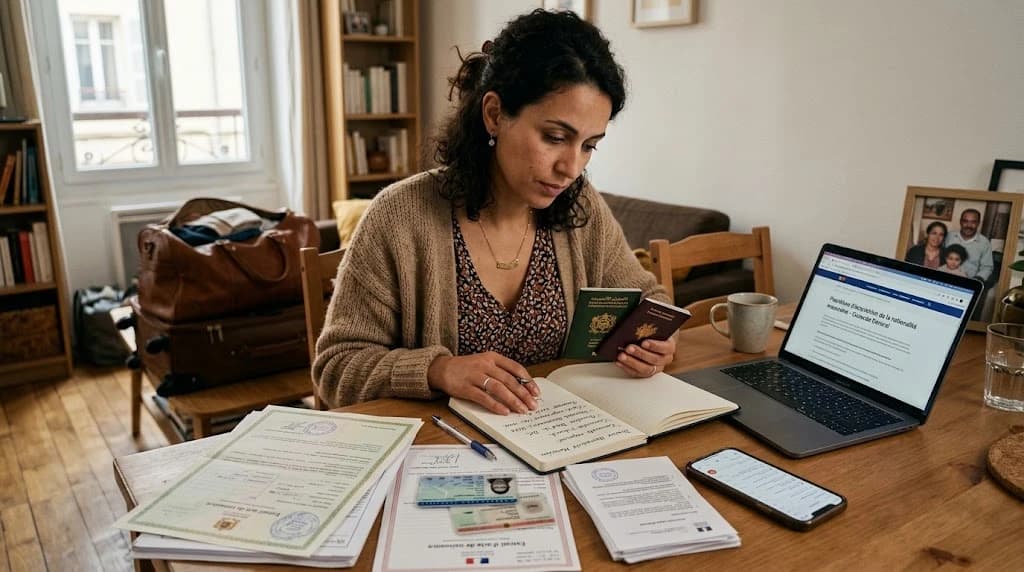 أسرة من المغاربة المقيمين بالخارج ترتب وثائق إثبات الجنسية المغربية