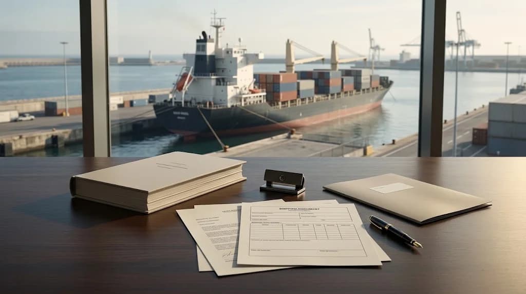 Commercial vessel at a Moroccan port illustrating ship arrest proceedings